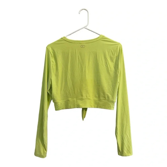 CALIA Sharp Green Tie Front Long Sleeve Cropped Rash Guard // Size L - Picture 4 of 6